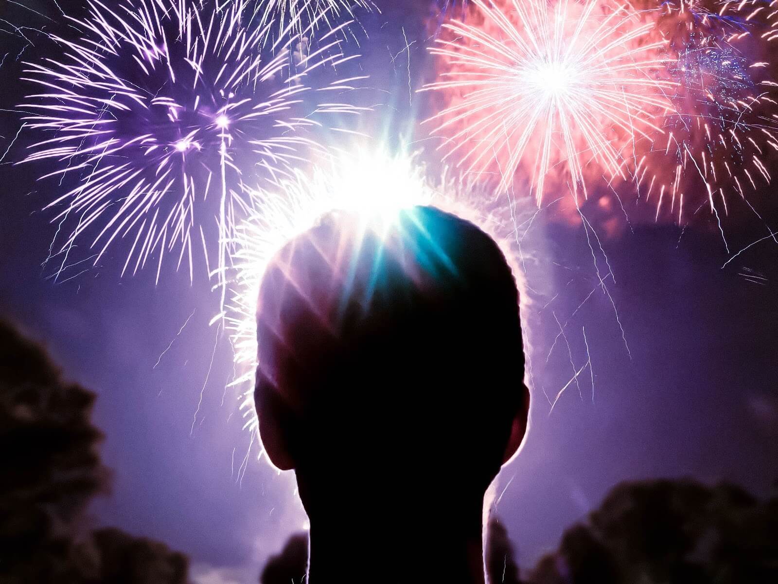 a person observing fireworks