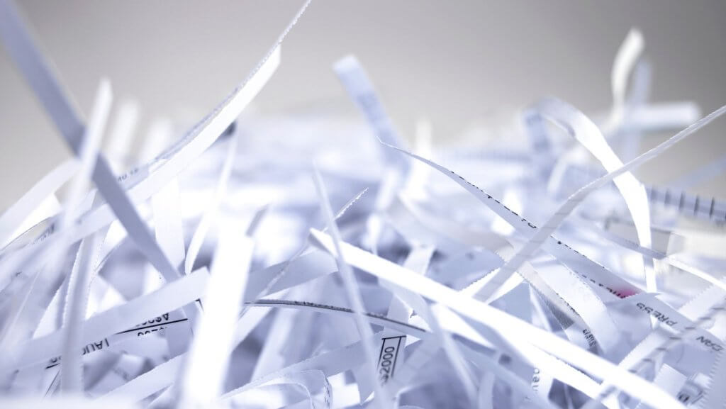 Close-up of shredded paper