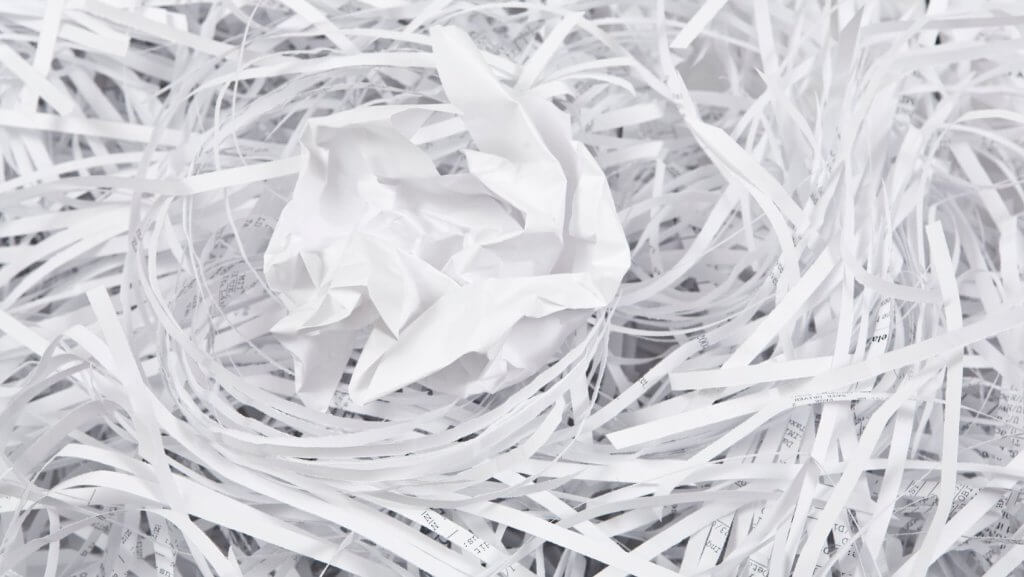 a pile of shredded paper